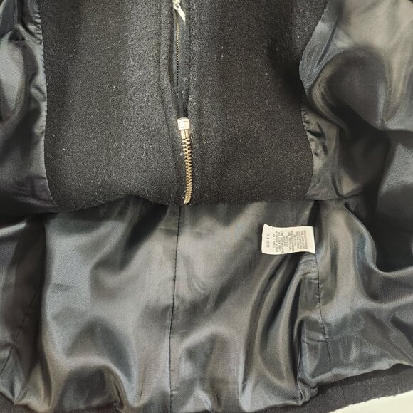 Beechers Brook Wool Zip Up Blazer Faux Leather Collar Sleeves - Size 6 - Picture 7 of 10